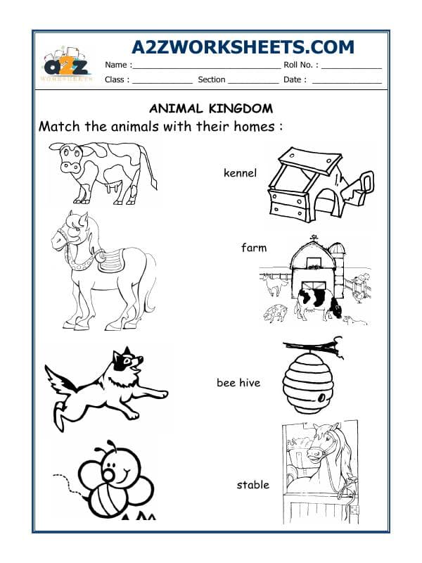 A2ZWorksheets:Science-Animals-Worksheet-05-Animals And Their Homes