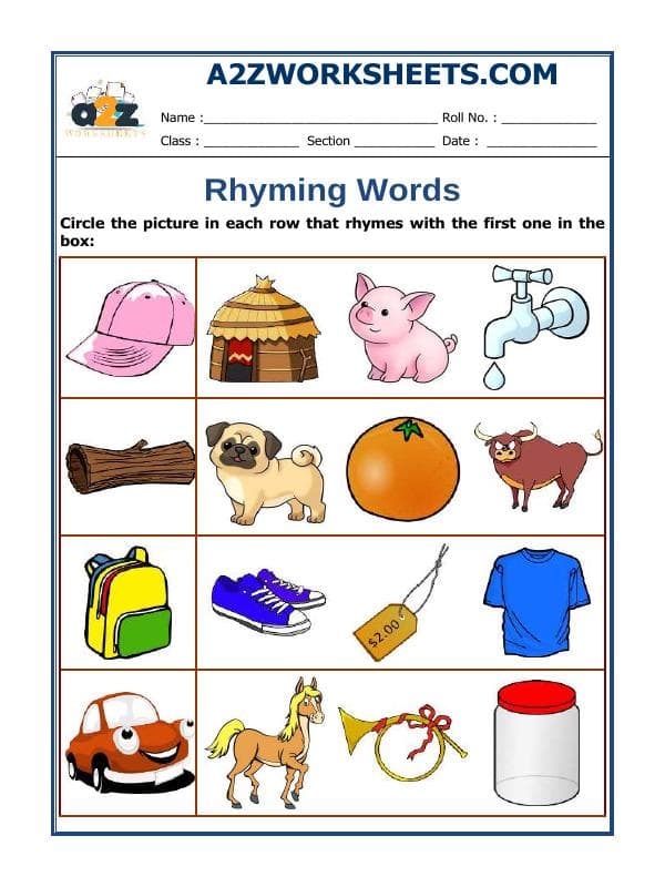 A2ZWorksheets:English-Reading-Rhyming Words-02