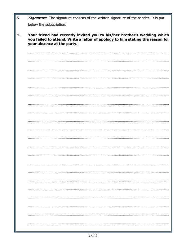 A2ZWorksheets:English-Writing-Informal Letter