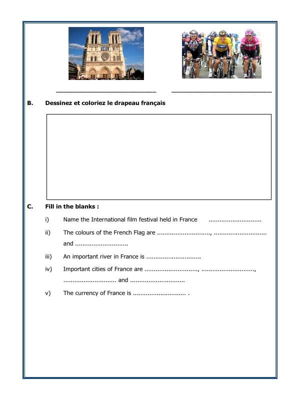 A2ZWorksheets:Language-French-French Worksheet - La Culture Francaise