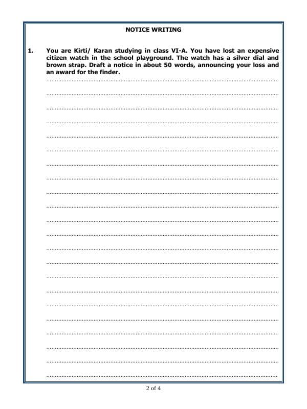 A2ZWorksheets:English-Writing-Notice Writing