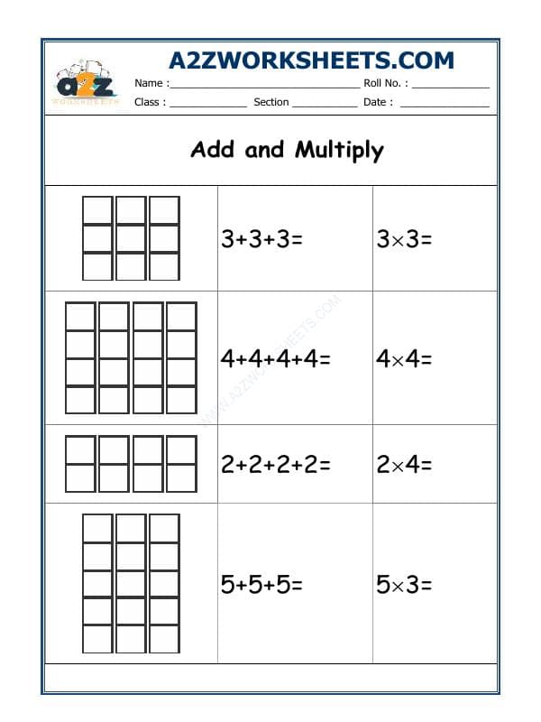 A2ZWorksheets:Maths-Multiplication-Class-I-Add And Multiply
