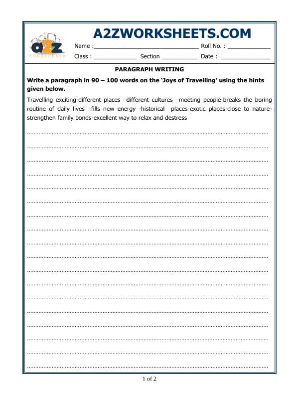 A2ZWorksheets:English-Writing-Paragraph Writing-01