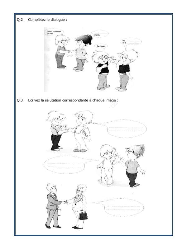 A2ZWorksheets:Language-French-French Worksheet - Saluer Et Se Présenter
