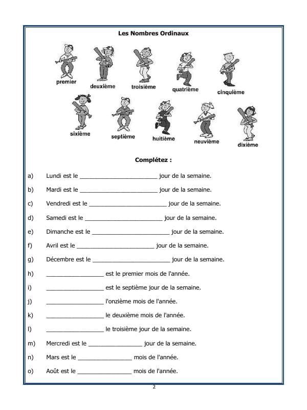 A2ZWorksheets:Language-French-French Worksheet - Les Nombres Cardinaux