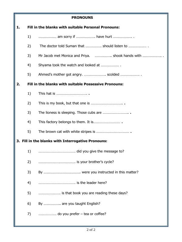 A2ZWorksheets:English-Grammar-Pronouns