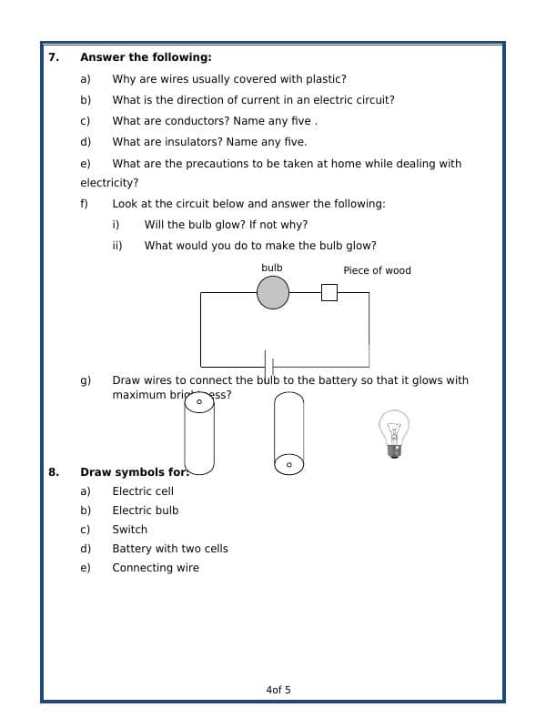 A2ZWorksheets:Science-Basic Necessities-Electricity And Current