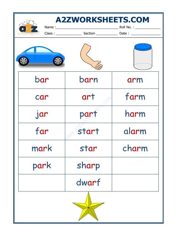 A2ZWorksheets:English-Reading-English Phonics Sounds - 'Ar' Sound Words-03