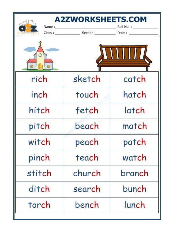 A2ZWorksheets:English-Reading-English Phonics Sounds - 'Ch' Sound Words-02