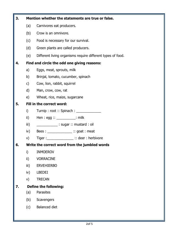 A2ZWorksheets:Science-Basic Necessities-Food -  Where Does It Come From