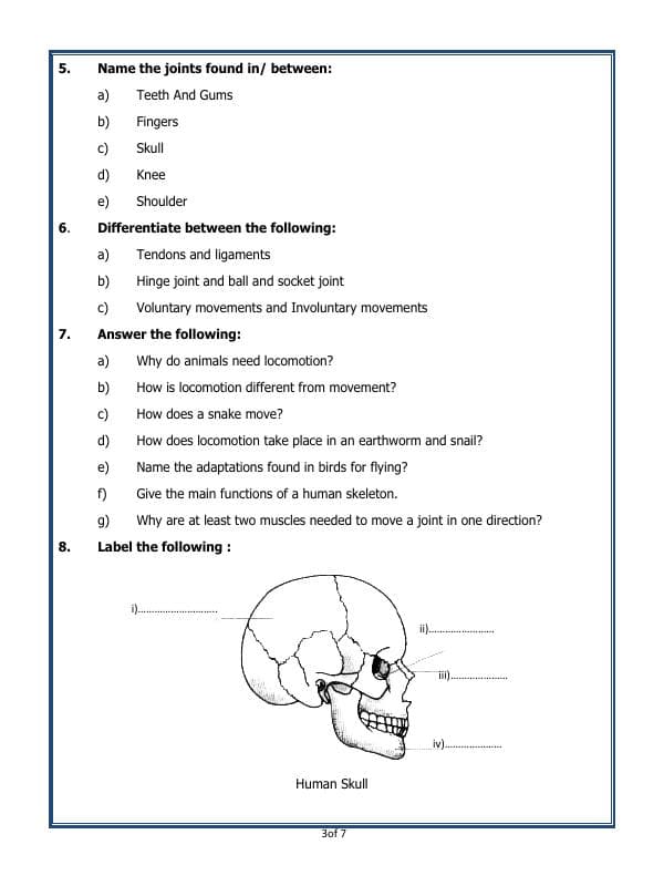 A2ZWorksheets:Science-Humans-Body Movements