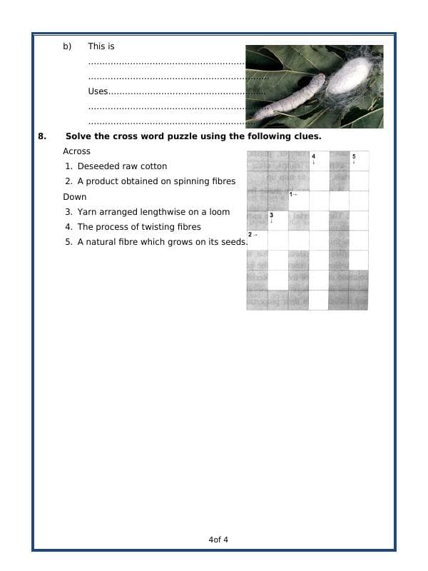 A2ZWorksheets:Science-Basic Necessities-Fibre To Fabric
