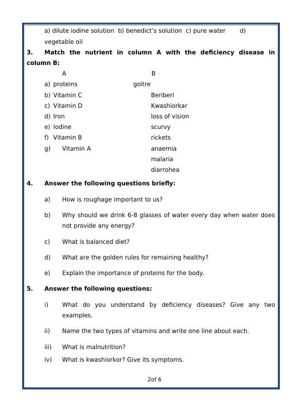 A2ZWorksheets:Science-Basic Necessities-Components Of Food