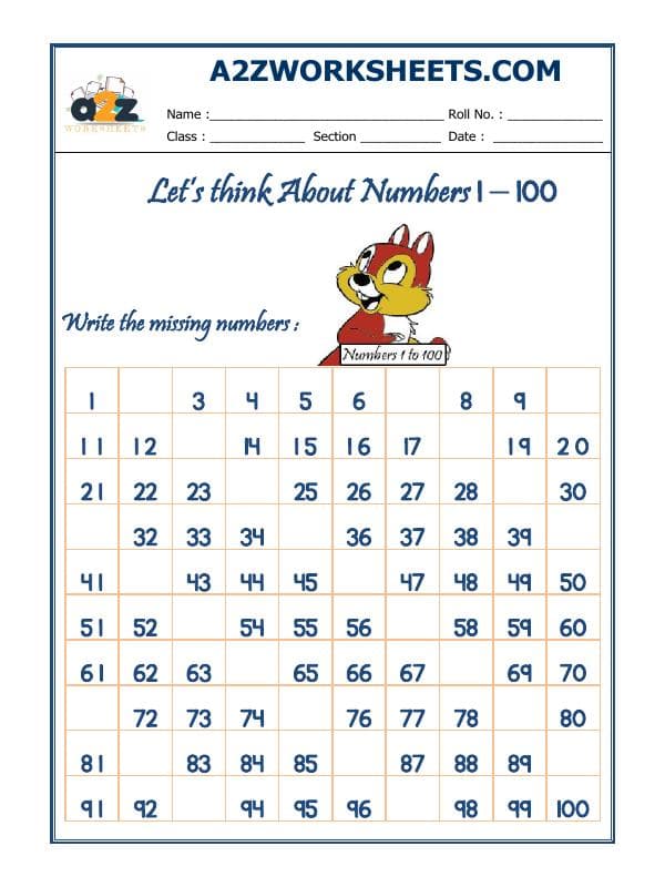Missing Number Worksheet-02