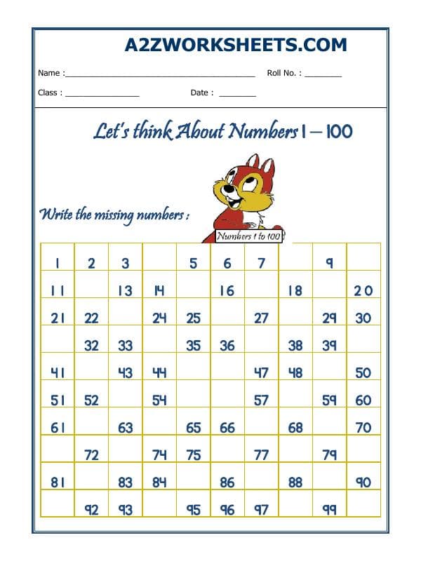 Missing Number Worksheet-03