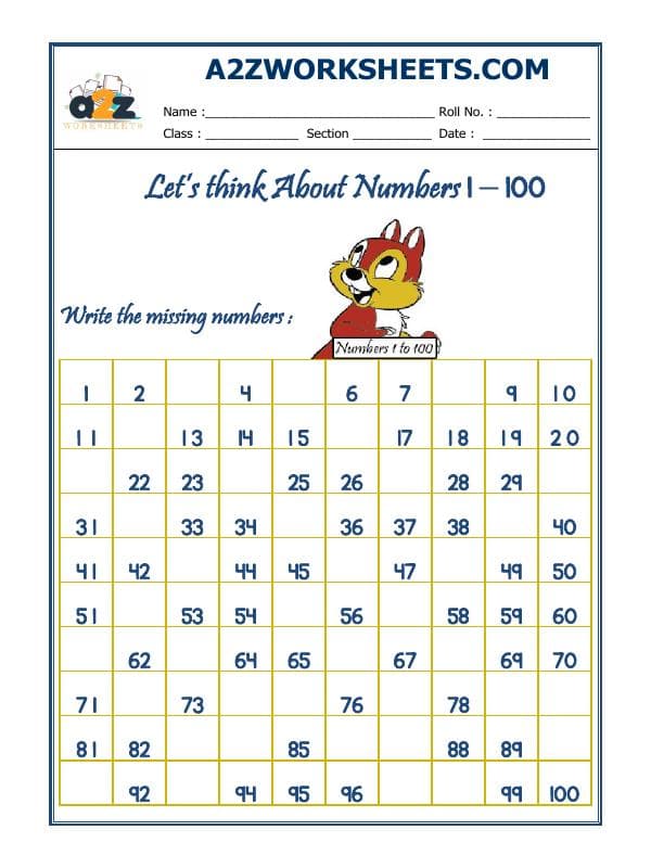 Missing Number Worksheet-04