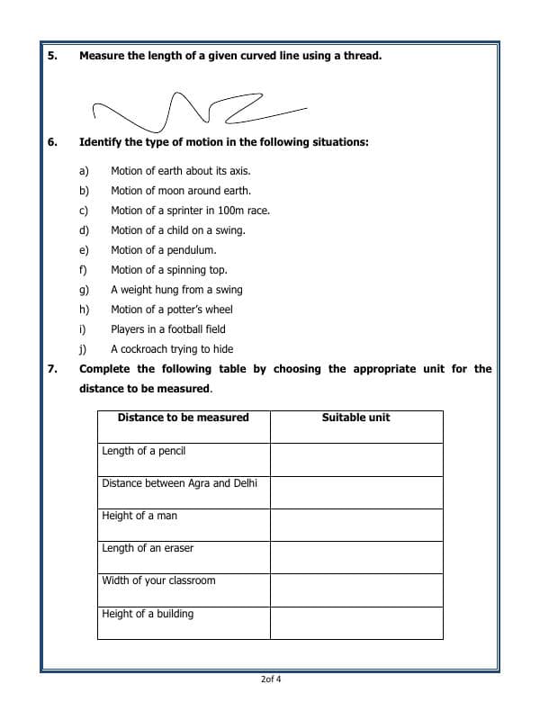 A2ZWorksheets:Science-Motion and Measurement of Distances-Motion And Measurement Of Distances