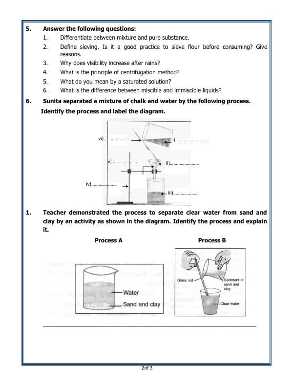 A2ZWorksheets:Science-Metals and Non-metals-Separation Of Substances