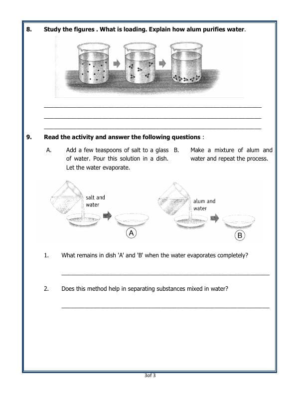 A2ZWorksheets:Science-Metals and Non-metals-Separation Of Substances