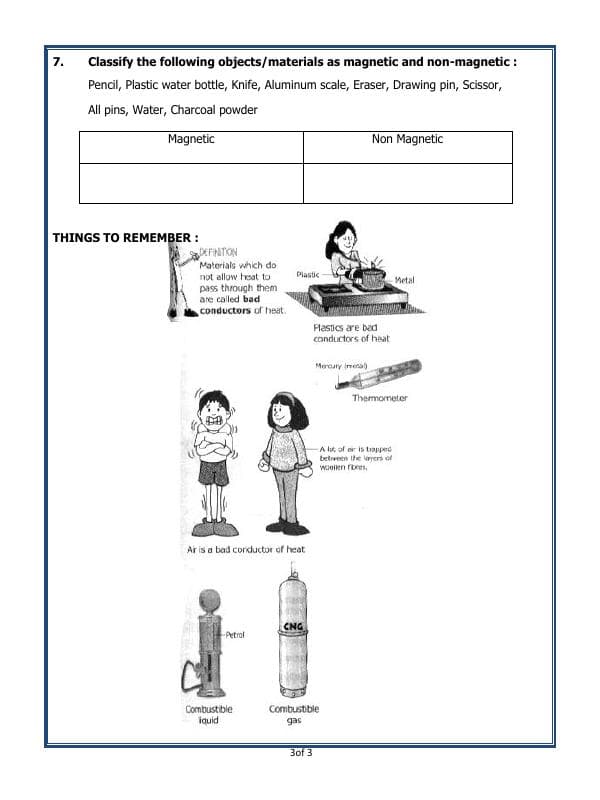 A2ZWorksheets:Science-Metals and Non-metals-Sorting Materials Into Groups