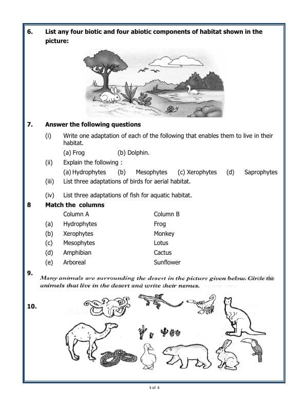 A2ZWorksheets:Science-Plants and Living Organisms-Living Organisms And Their Surrounding
