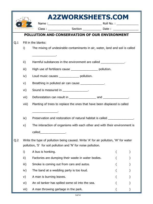 Pollution And Conserevation Of Our Environment
