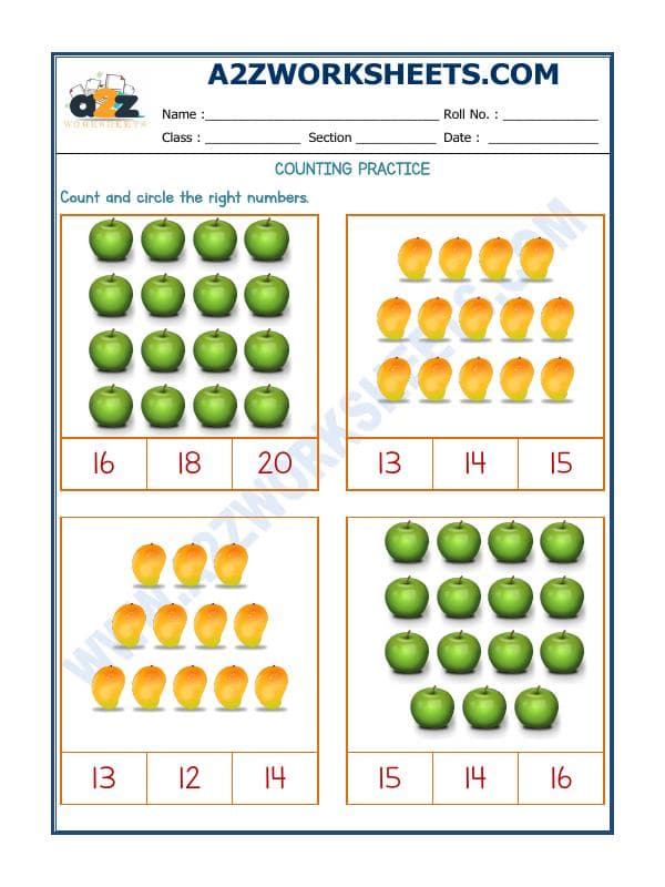 A2ZWorksheets:Maths-Numbers-Number Recognition Worksheet - 06