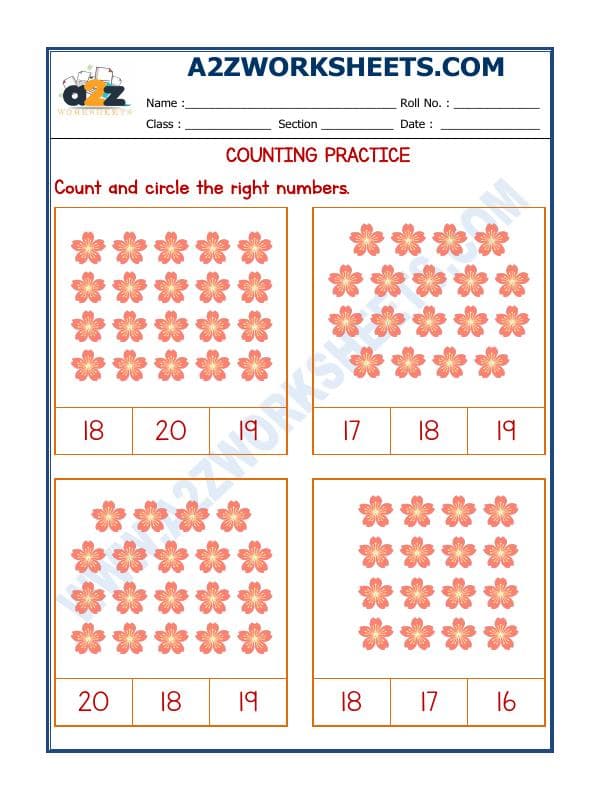 A2ZWorksheets:Maths-Numbers-Number Recognition Worksheet - 07