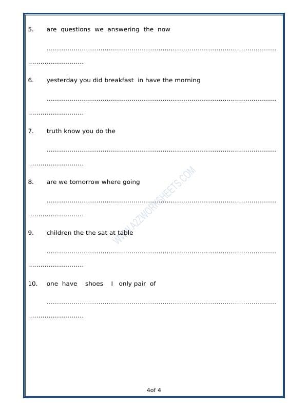 A2ZWorksheets:English-Grammar-Sentence