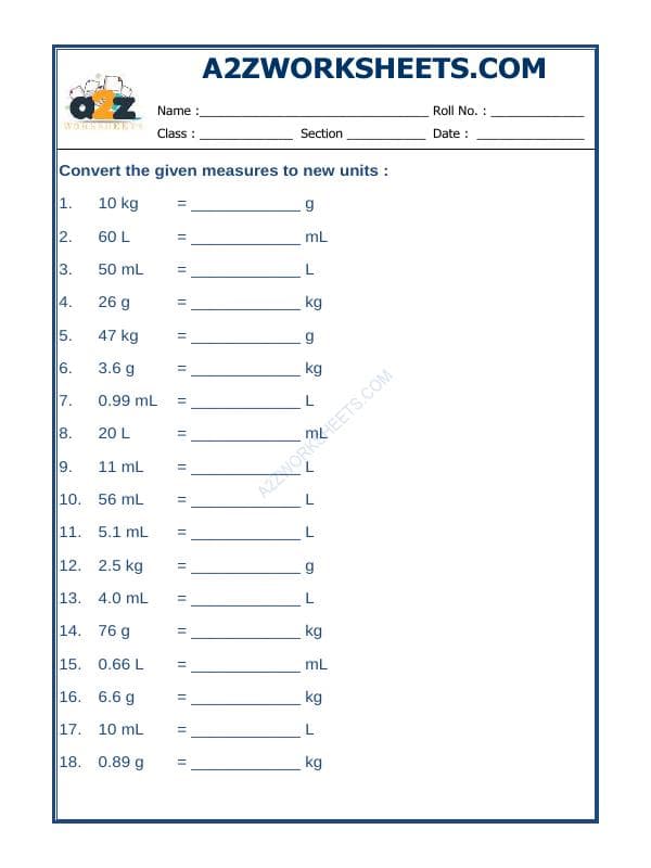 A2ZWorksheets:Maths-Measurement-Measurement (Convert Units)-01