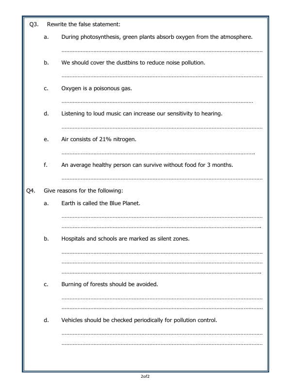 A2ZWorksheets:Science-Environment And Our Surroundings-Our Environment