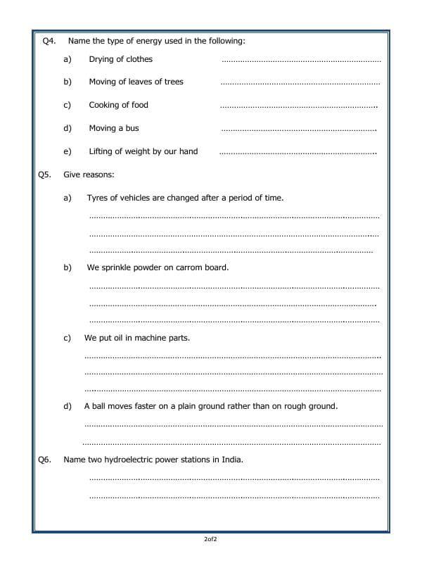 A2ZWorksheets:Science-Motion and Measurement of Distances-Force, Work And Energy