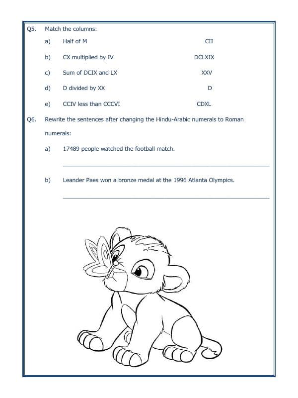 A2ZWorksheets:Maths-Numbers-Roman Numerals-03
