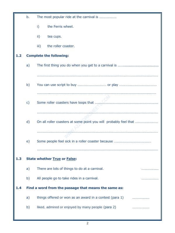 A2ZWorksheets:English-Reading-Comprehension Passage-12