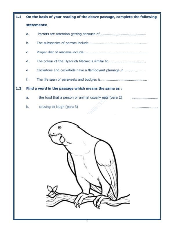 A2ZWorksheets:English-Reading-English Comprehension Passage-19