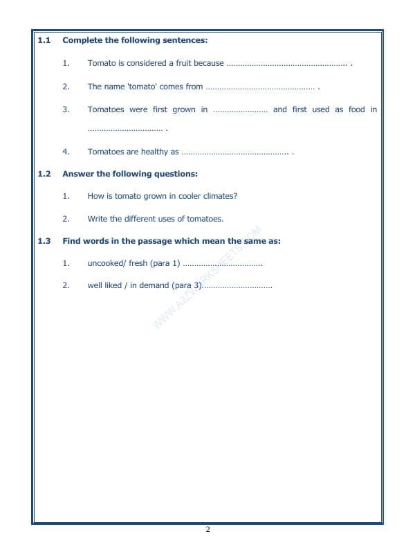 A2ZWorksheets:English-Reading-Comprehension Passage-29