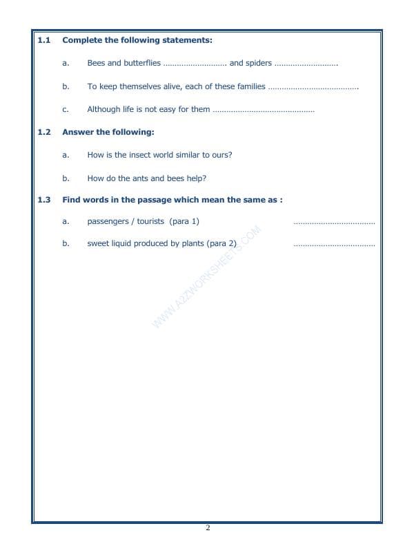 A2ZWorksheets:English-Reading-Comprehension Passage-36