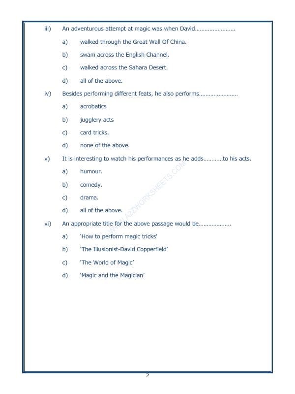 A2ZWorksheets:English-Reading-Comprehension Passage-46