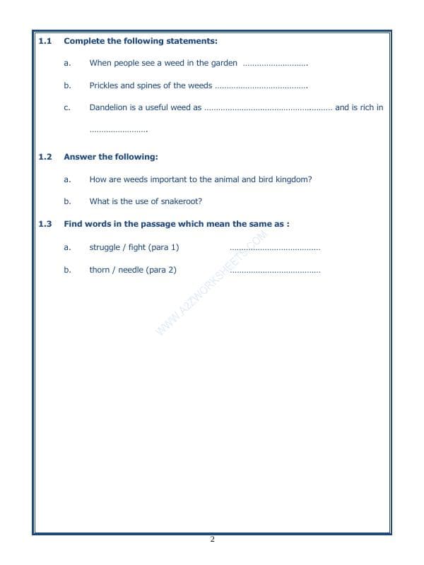 A2ZWorksheets:English-Reading-Comprehension Passage-50