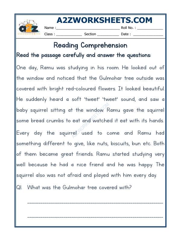 A2ZWorksheets:English-Reading-Comprehension Passage-30