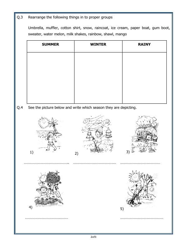 A2ZWorksheets:Science-Environment And Our Surroundings-Weather And Seasons