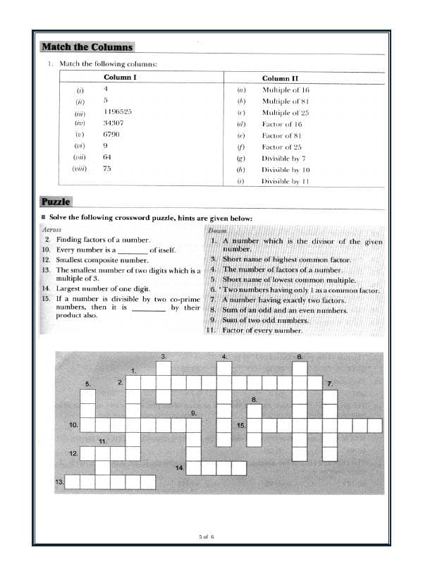 A2ZWorksheets:Maths-Numbers-Playing With Numbers (Factors And Multiples)