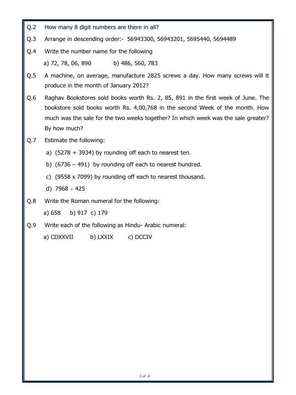 A2ZWorksheets:Maths-Numbers-Number System