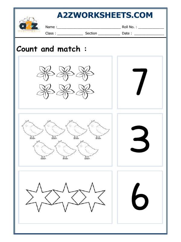 A2ZWorksheets:Maths-Numbers-Count And Match-04