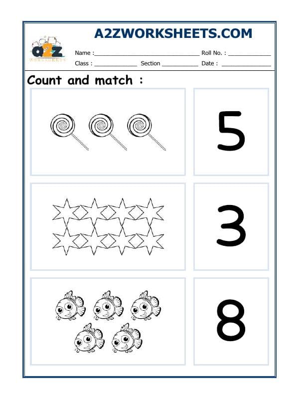 A2ZWorksheets:Maths-Numbers-Count And Match-05