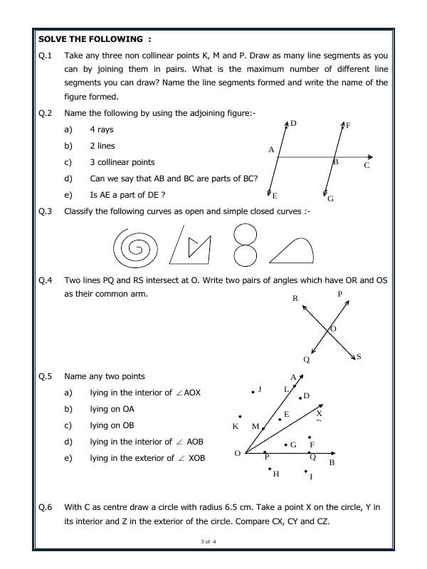 A2ZWorksheets:Maths-Geometry-Basic Geometrical Ideas