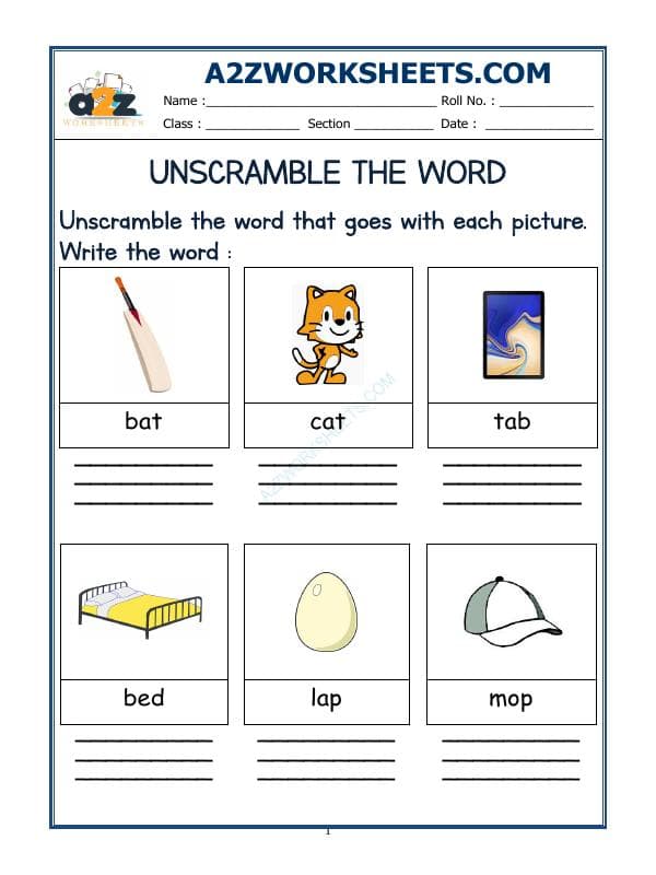 A2ZWorksheets:English-Reading-Unscramble The Words-04