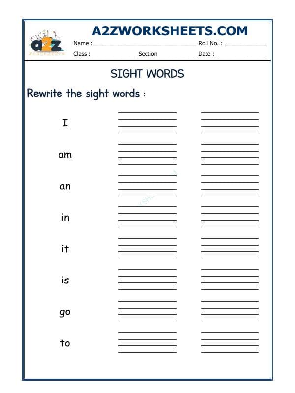 A2ZWorksheets:English-Grammar-Sight Words-02