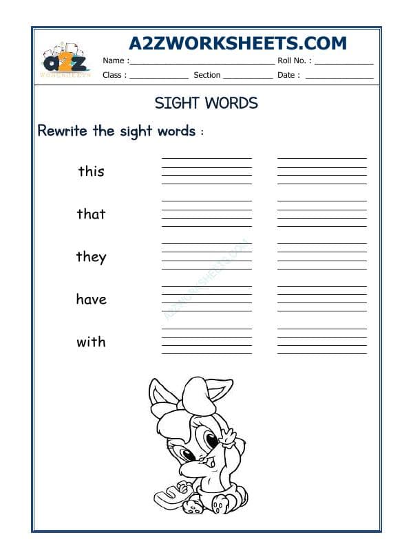 A2ZWorksheets:English-Grammar-Sight Words-05