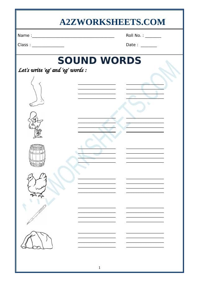 A2ZWorksheets:English-Reading-'Eg' And 'En Sound Words